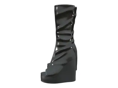 Women Camouflage Military Soldier Boots Low-poly 3D model