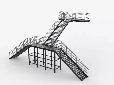 Customized Metal Stairs 3D model