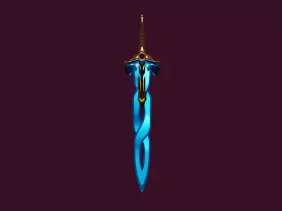 Crystal Great Sword Low-poly 3D model