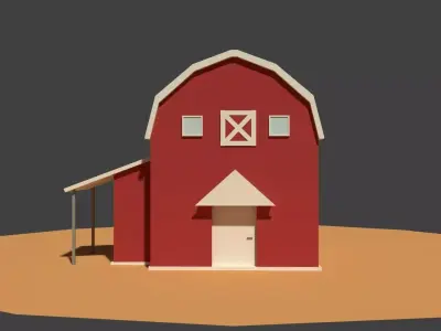Low Poly Cartoony Granary 2 Low-poly 3D model