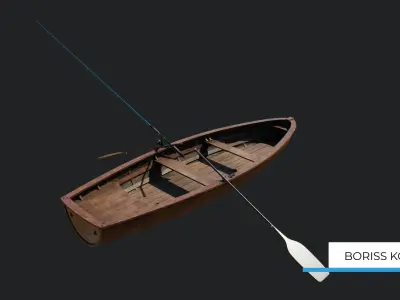 Fishermans Boat Low-poly 3D model Low-poly 3D model