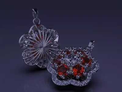 Cluster setting pendent jewelry 3D model