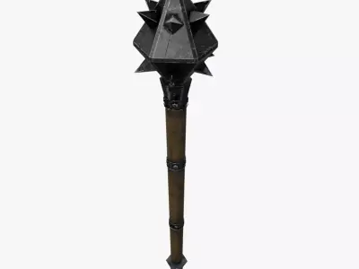 Medieval Mace Low-poly 3D model 17