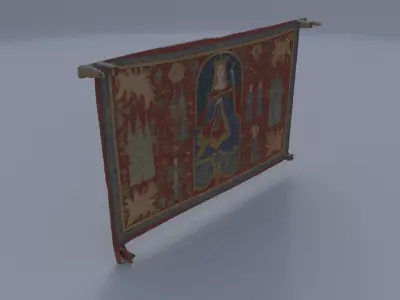 Embroidered Wall Tapestry 3D model