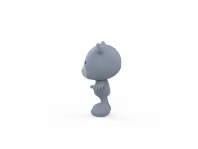 Character007 Hippo Animal Low-poly 3D model