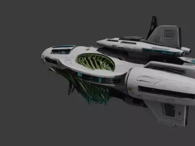 Bio-Mechanical Sci-Fi Spaceship 3D model