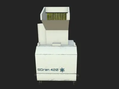 Waste Plastics Granulator Low-poly 3D model