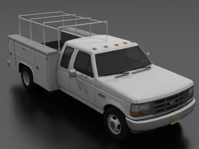 F-Series F-350 DRW SuperCab Service Utility Truck 1992 Low-poly 3D model