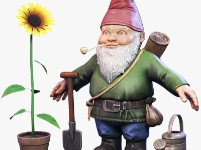 Stylized Garden Gnome 3D model