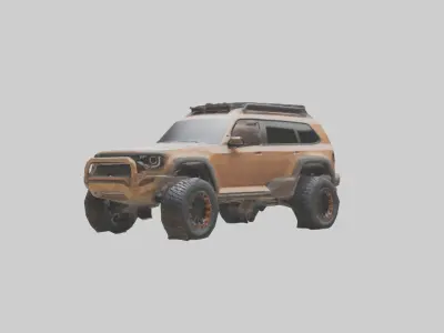 Custom Offroad SUV model Low-poly 3D model