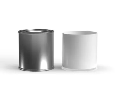 Half pint paint can with lid  3D model