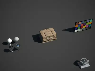Cement Material Stack Low-poly 3D model