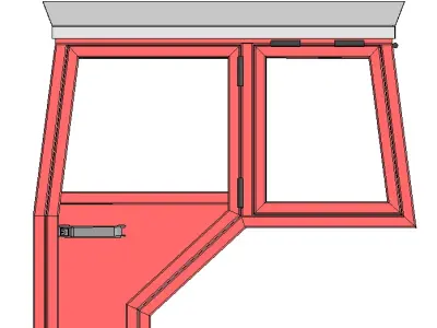 Frame of mini tractor cabin 3D model