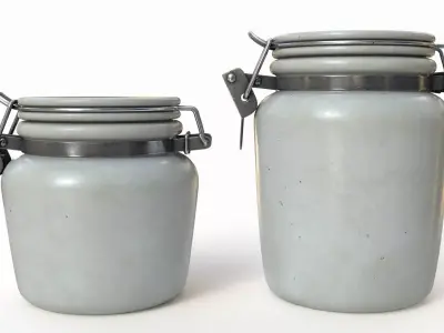 Antique kitchen jars 3D model