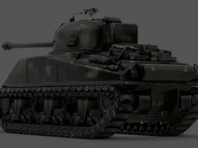  Sherman Firefly - WWII Allied British Tank 3D Model Low-poly 3D model