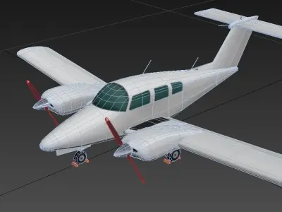 Beechcraft Model 76 Duchess Static Low Poly Aircraft Low-poly 3D model
