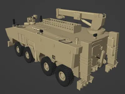 Rabdan 8x8 Armored Recovery Vehicle Low-poly 3D model