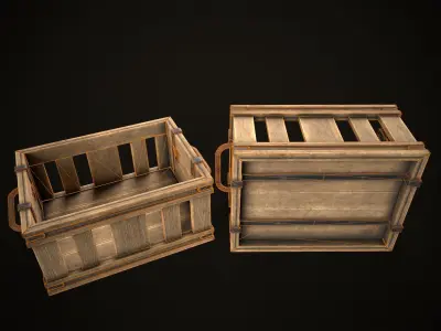 Game Ready Wooden Crate Low-poly 3D model purchase