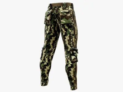 Military Pants Low-poly 3D model