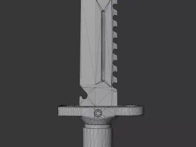 Game Ready Combat Knife - PBR Melee Weapon 3D model