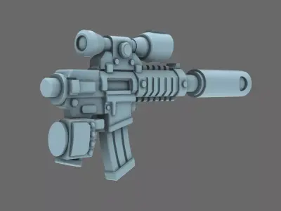 Space Knights AR Style Huntsman Rifle RIGHT 3D print model