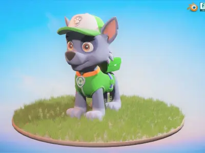 Rocky Recycle Character Animated Rigged Low-poly 3D model