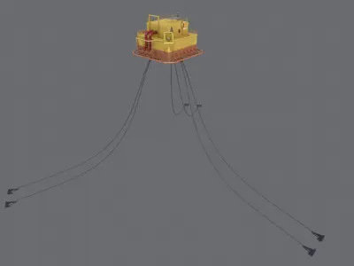 Single Point Mooring Calm Buoy 3D model