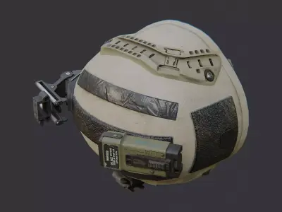 USMC Tactical Helmet with Rails NVG Mounts Low-poly 3D model
