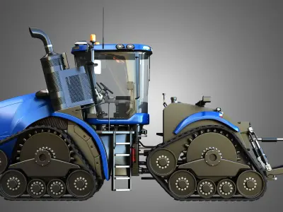 NH - T9 Articulated Tractor -  With Rubber Tracks System 3D model