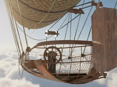 Fantasy Airship Low-poly 3D model purchase