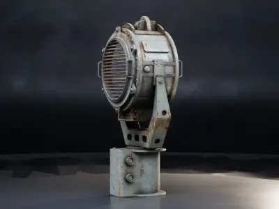 Navy Battleship Searchlight Low-poly 3D model