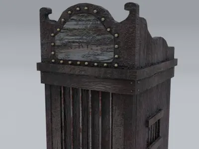 Old Ticket Box Low-poly 3D model