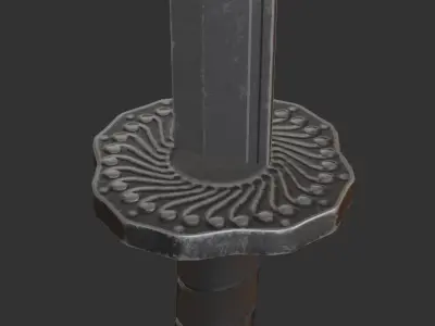 Falchion Sword - Game Ready Low-poly 3D model