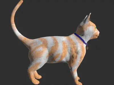 Low Poly Cat Model Low-poly 3D model