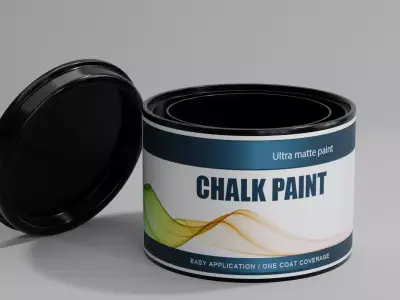 Plastic Paint Can 350ml  Realistic Packaging 3D Model PBR  Lid 3D model