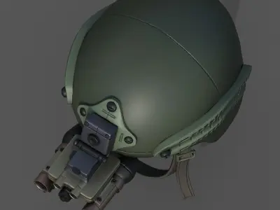Helmet military combat soldier armor  Low-poly 3D model 2