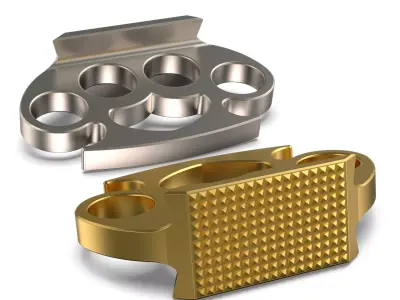 Hammered Brass knuckles 3D model