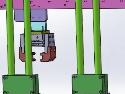 The adjustable clamping mechanism 3D model