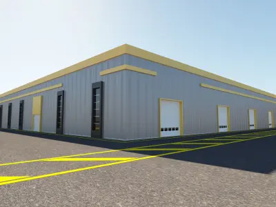 3D Generic Factory Executive Building model 3D model