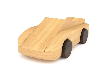Wooden toy car 40 3D model