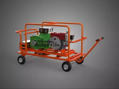 WHEEL SWIVEL CASTER DIESEL POWER GENERATOR SET GENSET ALTERNATOR 3D model