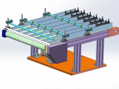Split belt assembly line 3D model