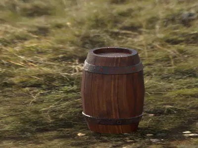 Old Barrel Low-poly 3D model purchase