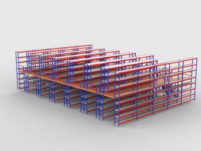 Ware House Racking System 3D model