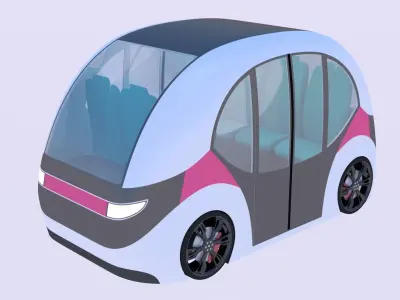 Passenger drone and shuttle bus 3D Model Pack