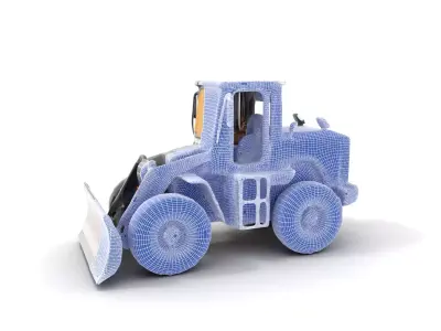 Industrial Bulldozer model pack Low-poly 3D model