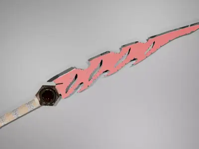 Stylized Sword Weapon with scratches and scuffs PBR 3D model