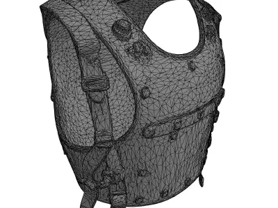 Weathered Medieval Plate Armor Chest Low-poly 3D model