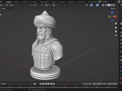 Medieval Muslim Seljuk Soldier Chess Piece 3D print model