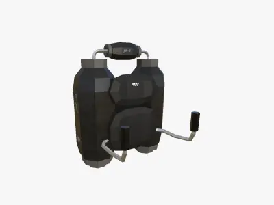 Jetpack Low Poly D04 - SciFi Character Design Low-poly 3D model
